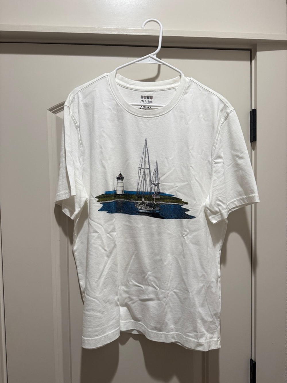 Jos. A. Bank White Nautical Sailboat Graphic Tee